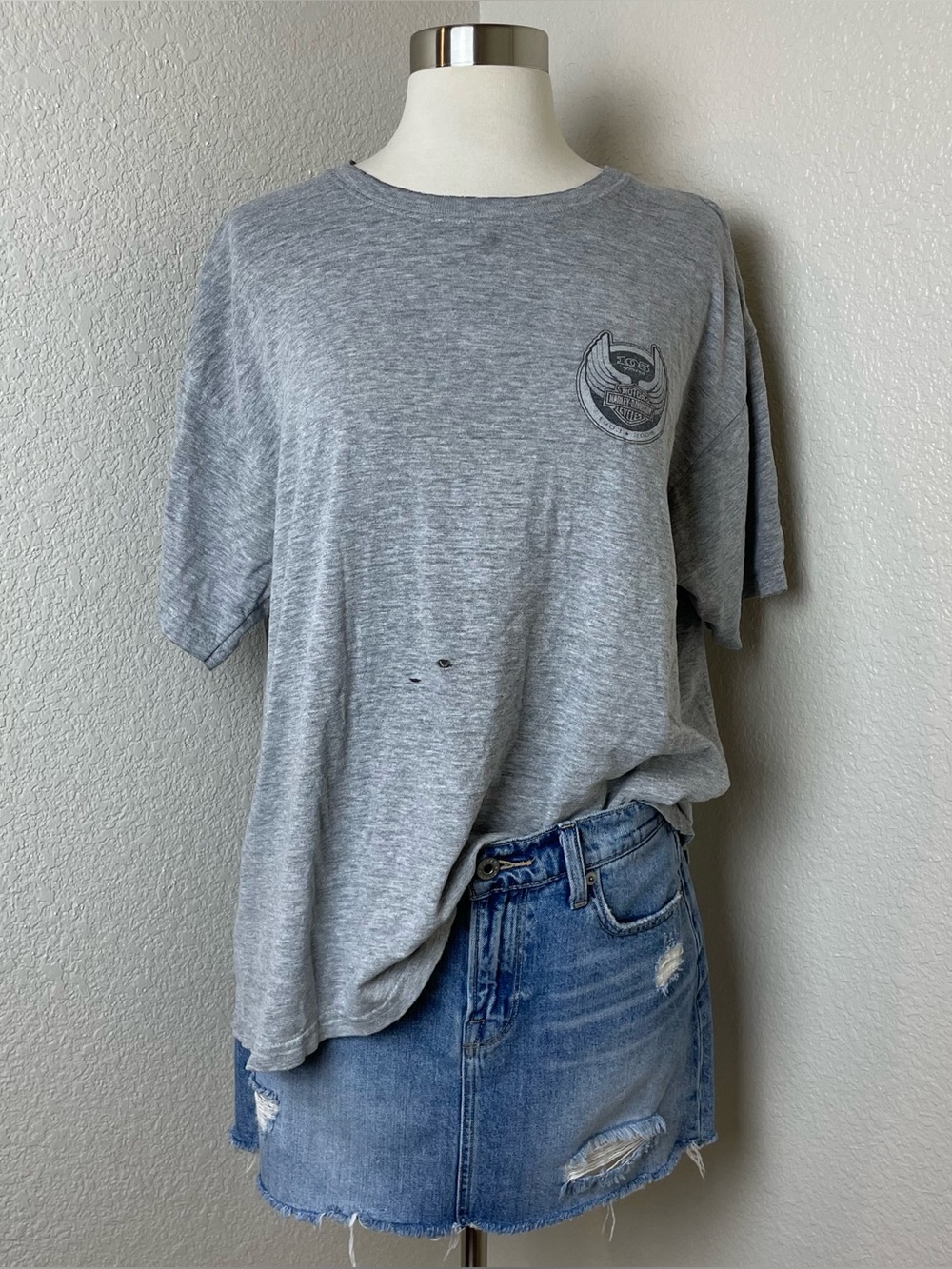 Harley Davidson Special Edition 105 Years Distressed Heather Grey T-shirt
